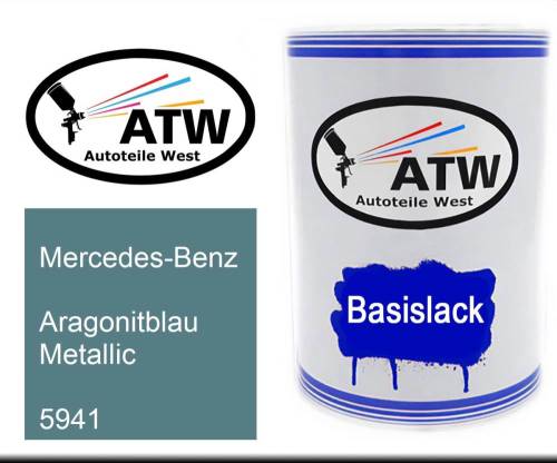 Mercedes-Benz, Aragonitblau Metallic, 5941: 500ml Lackdose, von ATW Autoteile West.